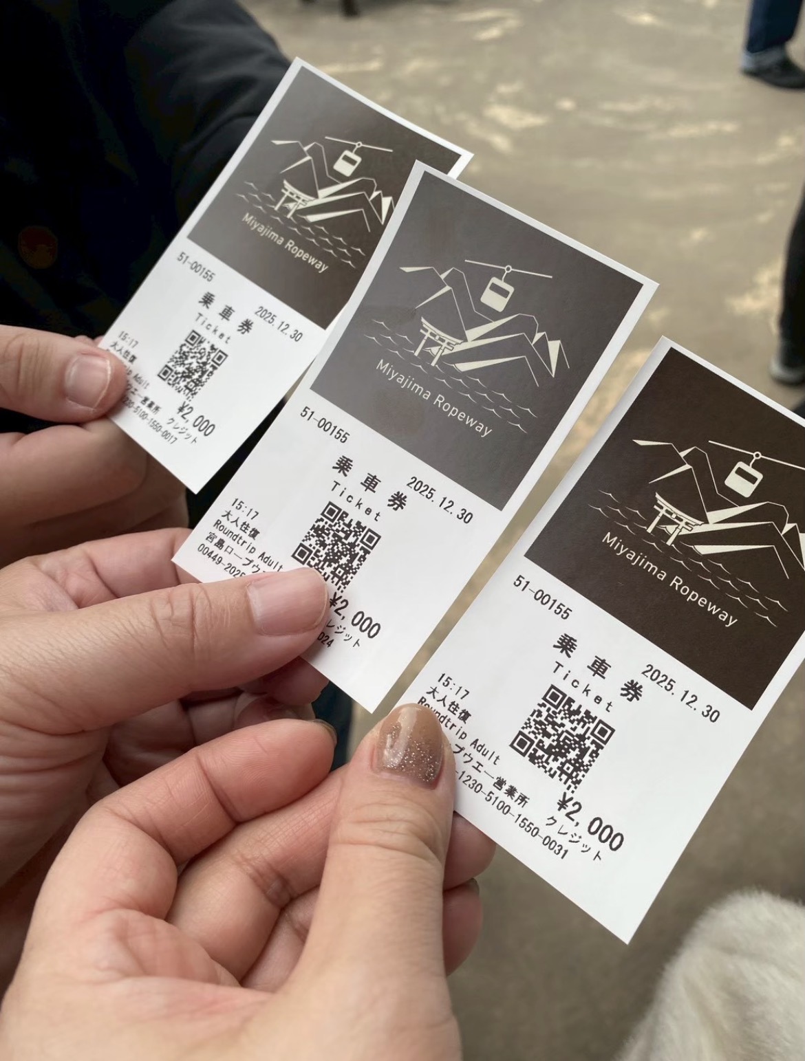 宮島ロープウェーのチケット