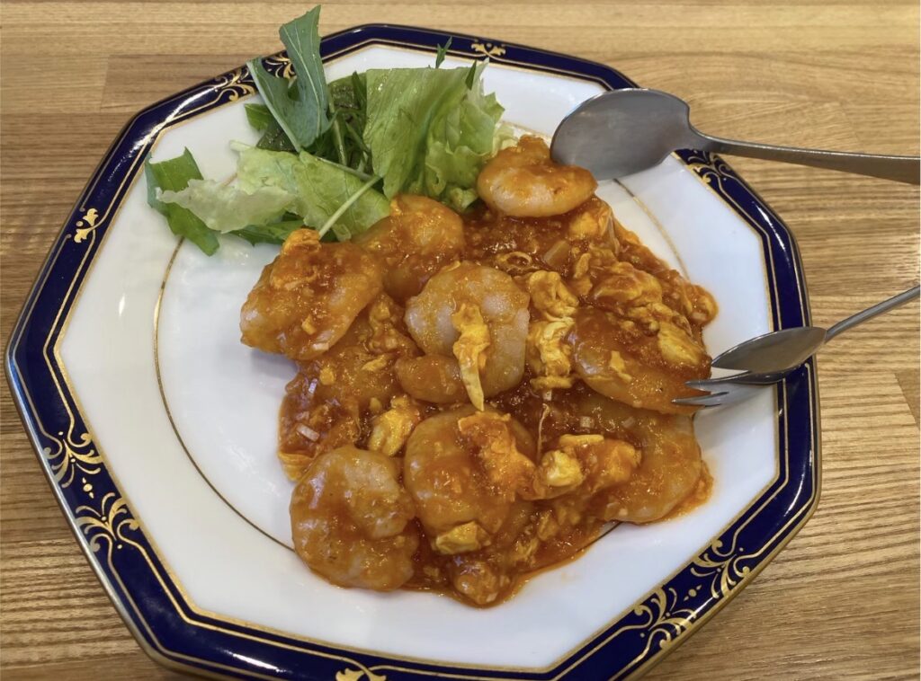 桂花楼のエビチリ